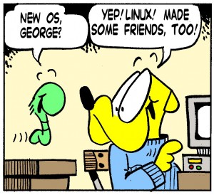 George and Wiley check out Linux.